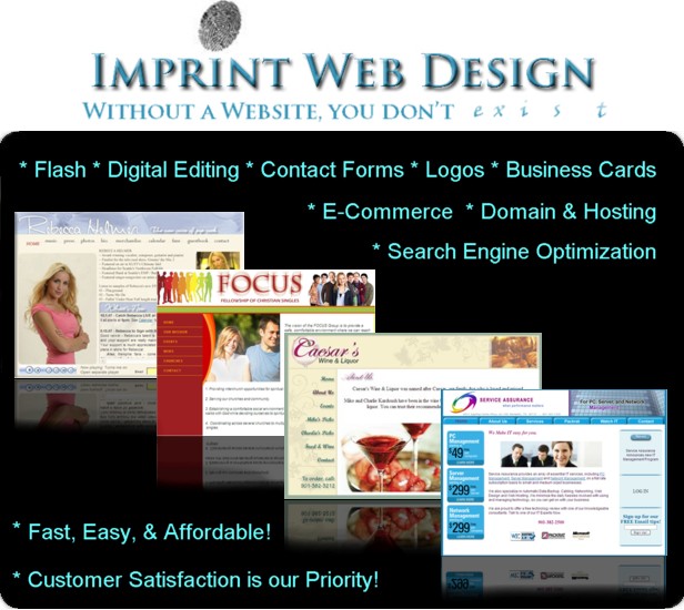 ► Professional Affordable WEB DESIGN *FREE Maintenance, Biz Cards, SEOIf you want it, we can do it!  We offer competitive rates and we guarantee ALL our work, including: ►Custom web design!►FREE Search Engine Optimization!►FREE business card design!►FREE Maintenance!►FREE Unlimited Stock Images!►Flash!►Logos!►graphics & Flyers!►Contact & Order Forms!►E-Commerce!►Photoshop!►Re-design!►Domain & Hosting!►Email Blast & Subscription Services!Visit our official site for examples and a free quote: http://www.ImprintWeb.com or call now!!  Location: PULLMAN / MOSCOWits NOT ok to contact this poster with services or other commercial interests		
